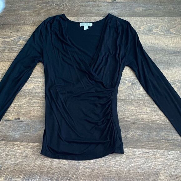 FOREVER 21 Long Sleeves Black Cotton Top - EUC - Size S - Picture 4 of 4